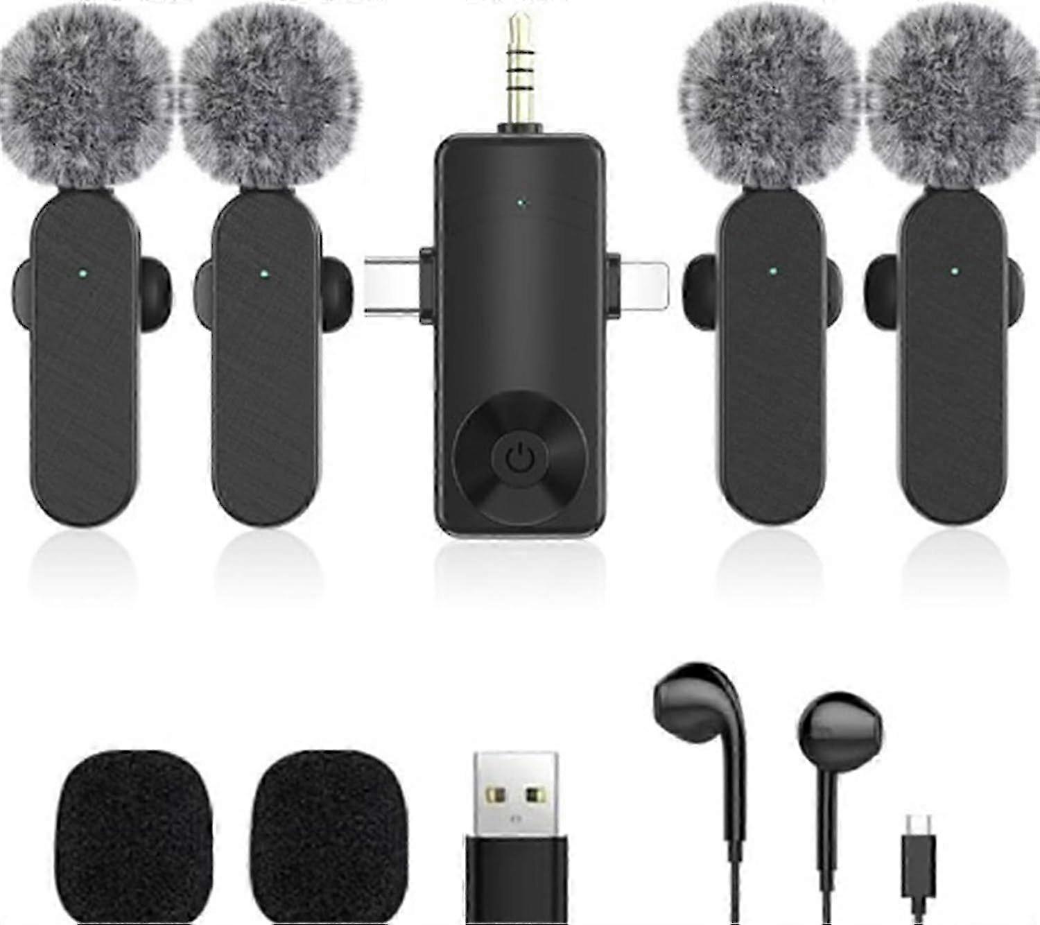 2025 Latest Model 3-in-1 Wireless Tie Microphone for iPhone, iPad, Android