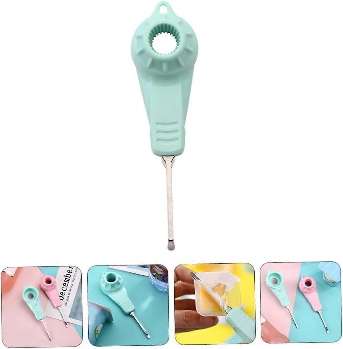 MultiFunctional Lid Opener For Arthritis Hands, Easy Grip Pull Lid Opener, Portable Bottle Opener, 15.5x4.2cm, Green