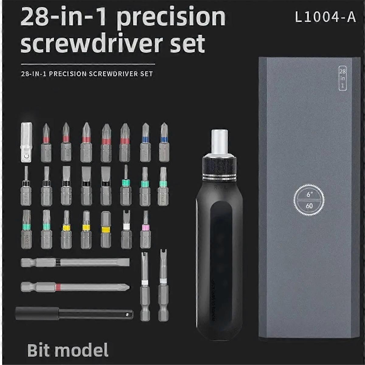 Ratcheting Screwdriver Set 28 in 1 Mini Magnetic Screwdriver Set with Case for Furniture/Car/Computer/Electronics