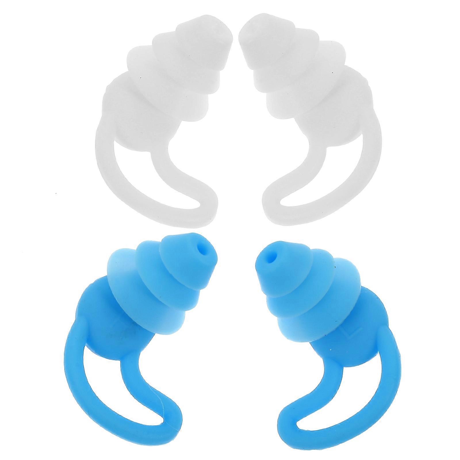 Swimming Silicone Ear Plugs for Sleeping 2Pairs Noise Reduction Ear Plugs Reusable