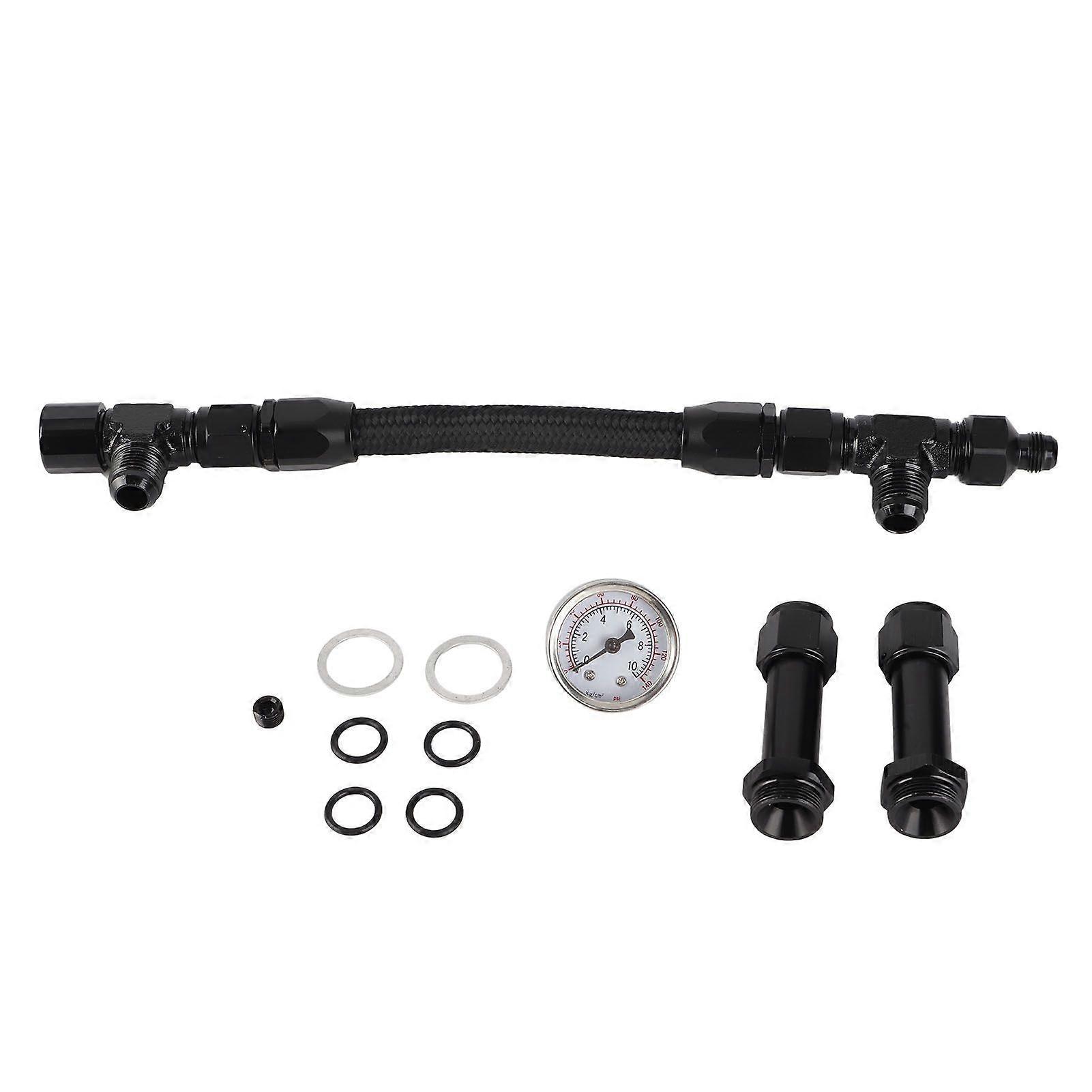 Fuel Line with Pressure Gauge Dual Feed Smooth Fuel Flow Professional for Any 4150 Base Carbohydrate AN8