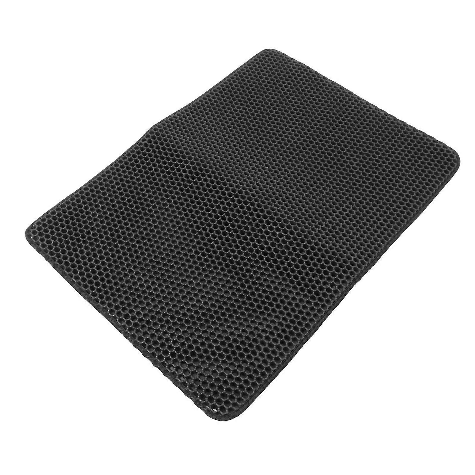 Cat Litter Mat Double Layer EVA 75x55cm Black Non-Slip Trapping