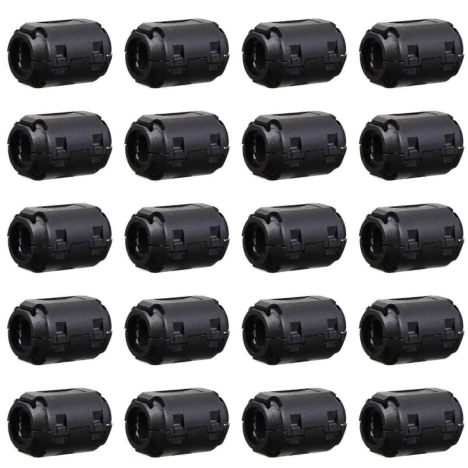 Magnetic Core Choke Cable Protector for Ac Power Lines Black Abs Material for High Reduction 20Pcs