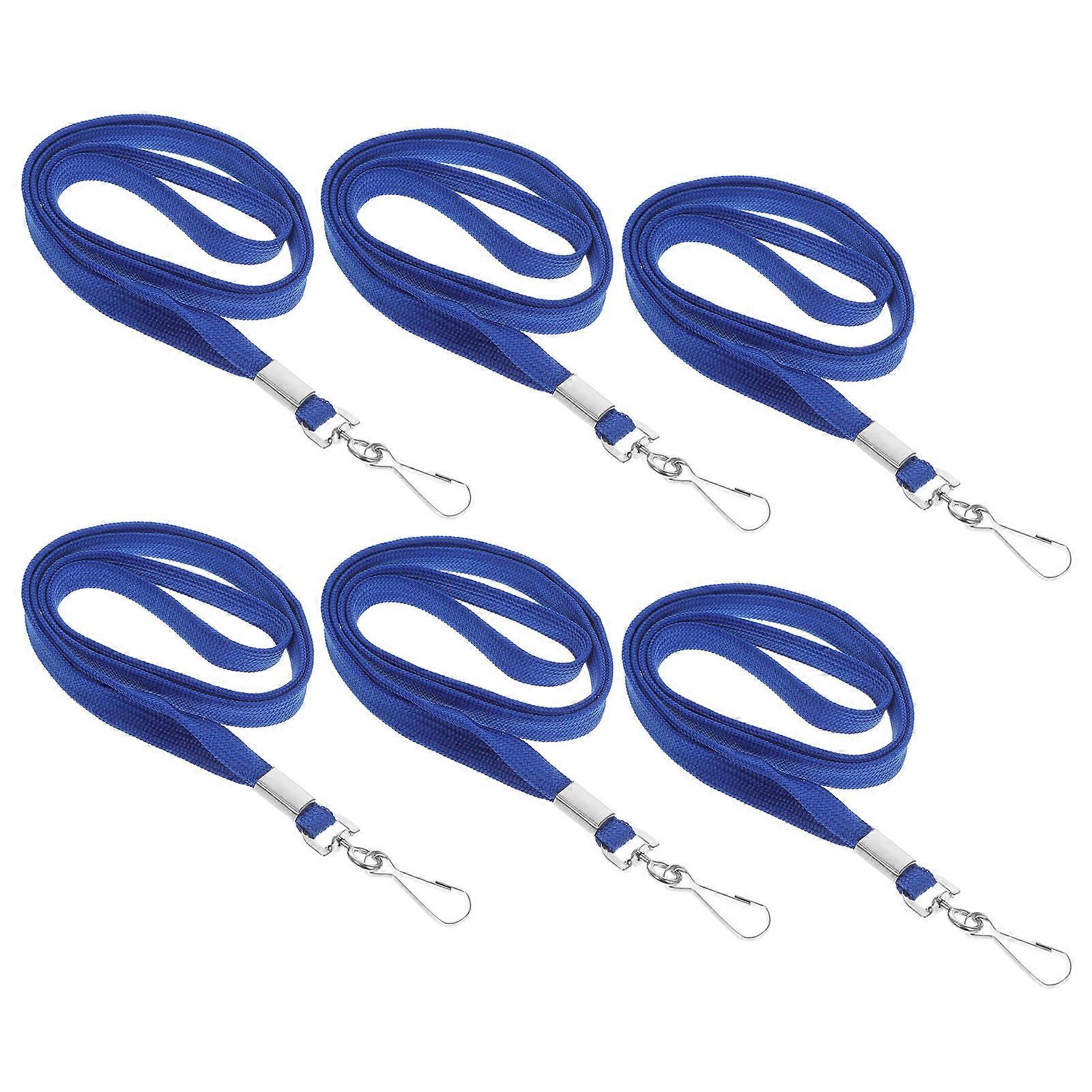 Name Tag Lanyards Neck Lanyards for Attendees Blue Polyester Aluminum Alloy Anti-Loss Design 6Pack