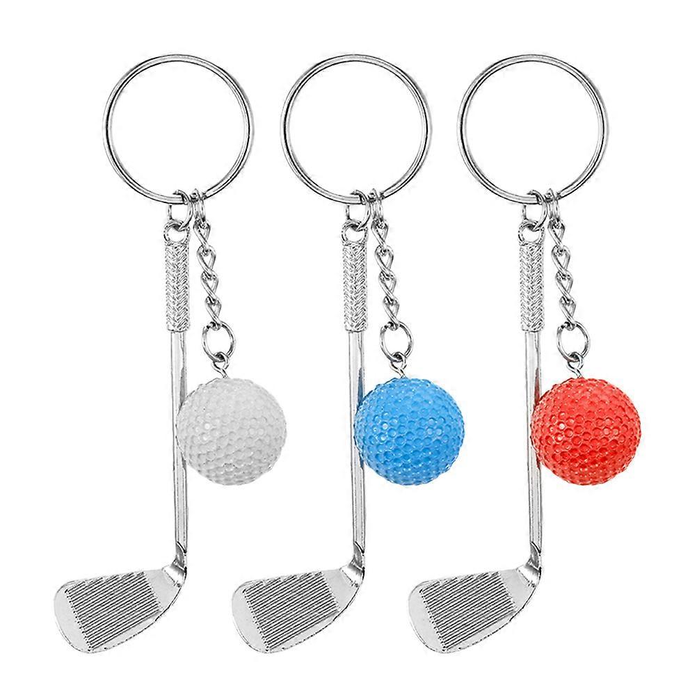 Golf Ball Keychain Metal Keyring for Keychain Function 3Pcs