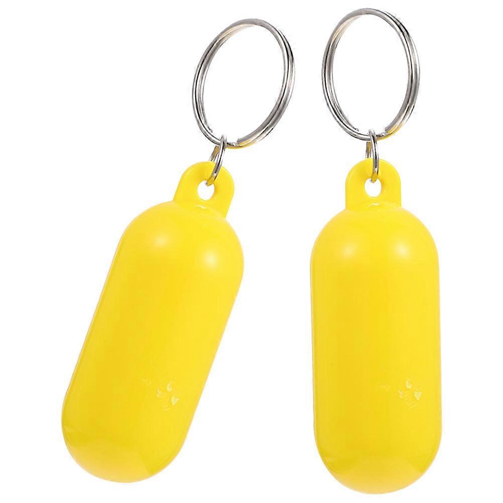 Sand Beach Keychain Yellow for Floating Use 2Pcs Water Pendant