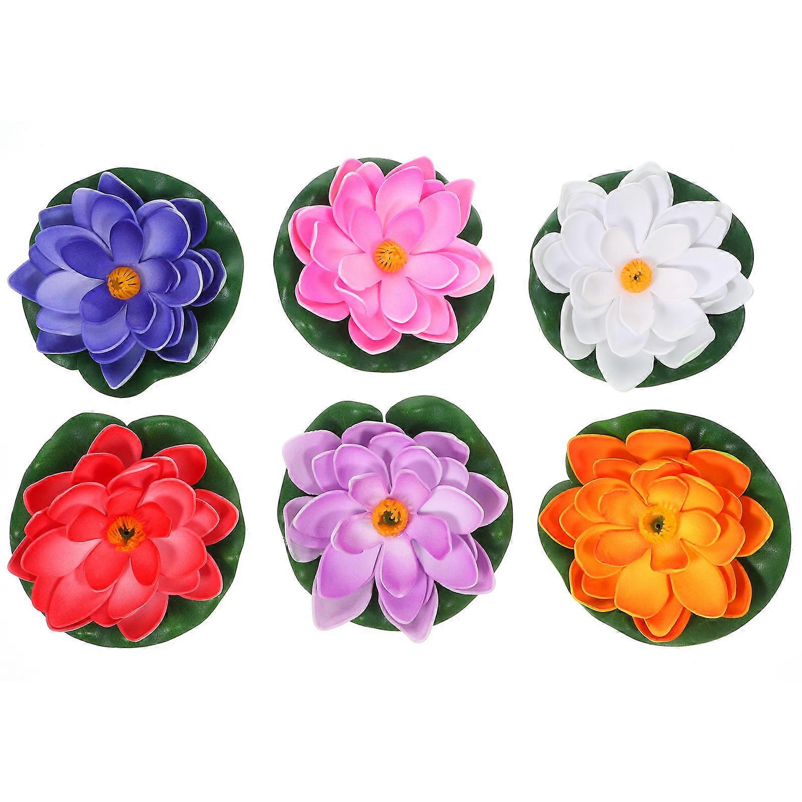 Artificial Lotus Flower Props for Decoration 24Pcs Simulated Floating Lotus