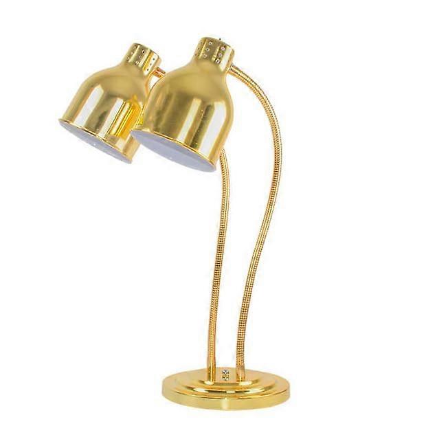 Double-Head Food Warming Lamp with 250W Bulb, Adjustable 360° Hose, Commercial Buffet Heater for Pizza, Steak, Fried Chicken