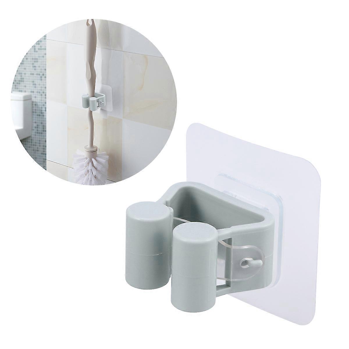 No Drilling Mop Holder Broom Hanger for Home Use Grey
