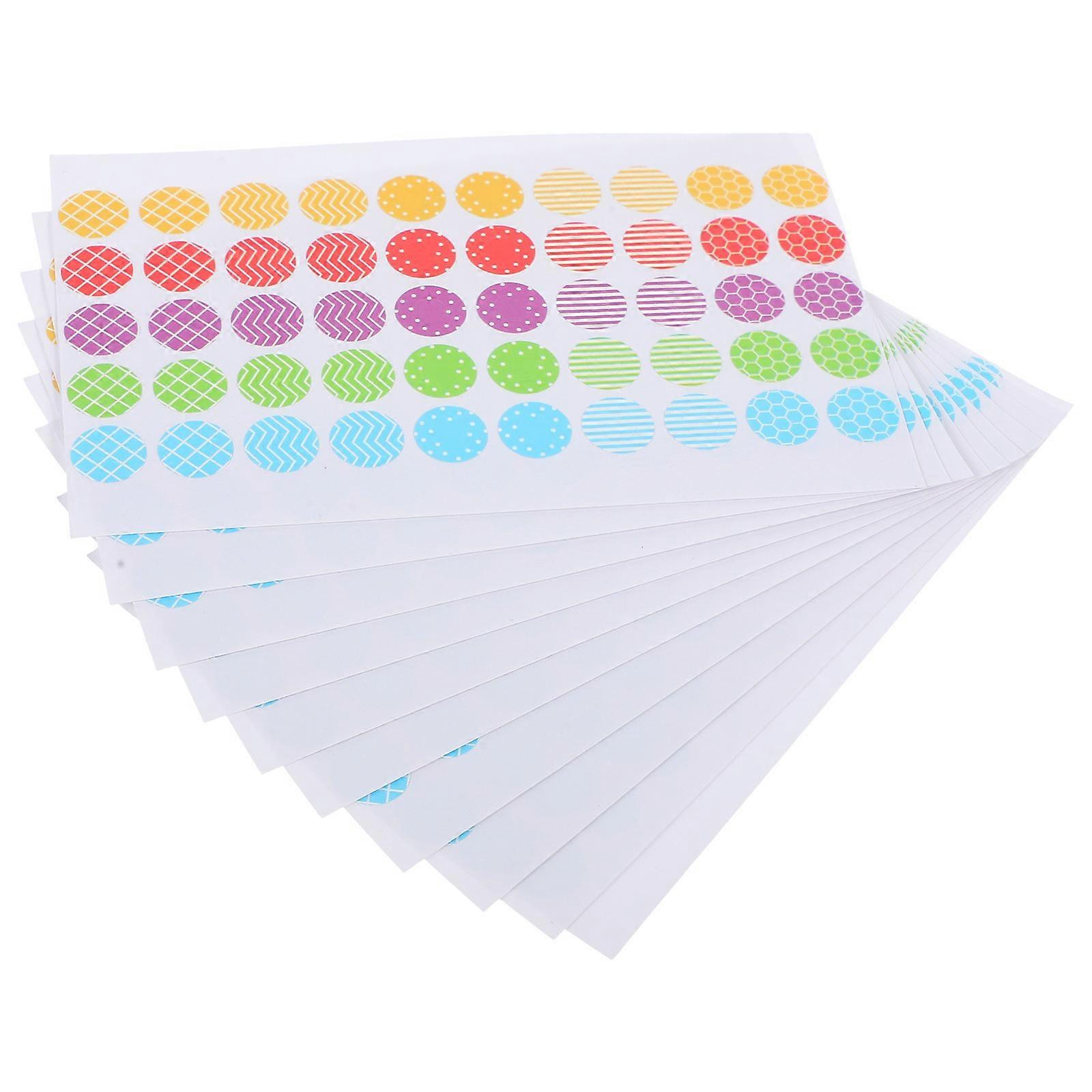 Binder Paper Hole Punch Stickers for Reinforcement 10 Multi Color Sheets