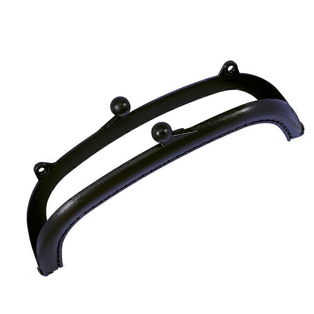 Purse Making Accessories Plastic Kiss Lock Clasp Frame 3Pcs Black