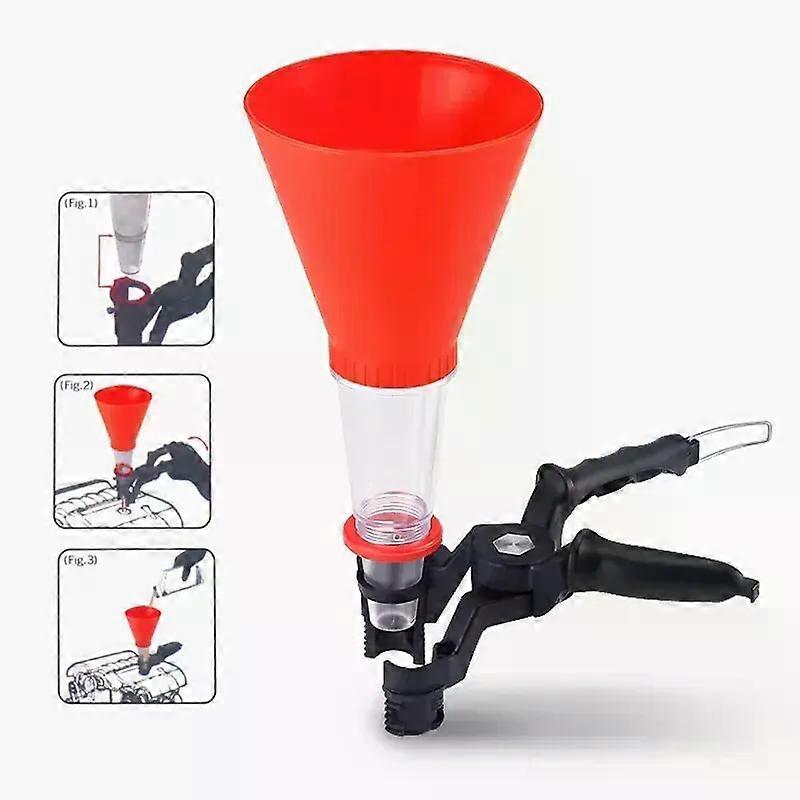 Universal Car Engine Oil Funnel Set Precision Clamp Leak-Proof PVC Versatile Tool for Hassle-Free Auto Filling Maintenance