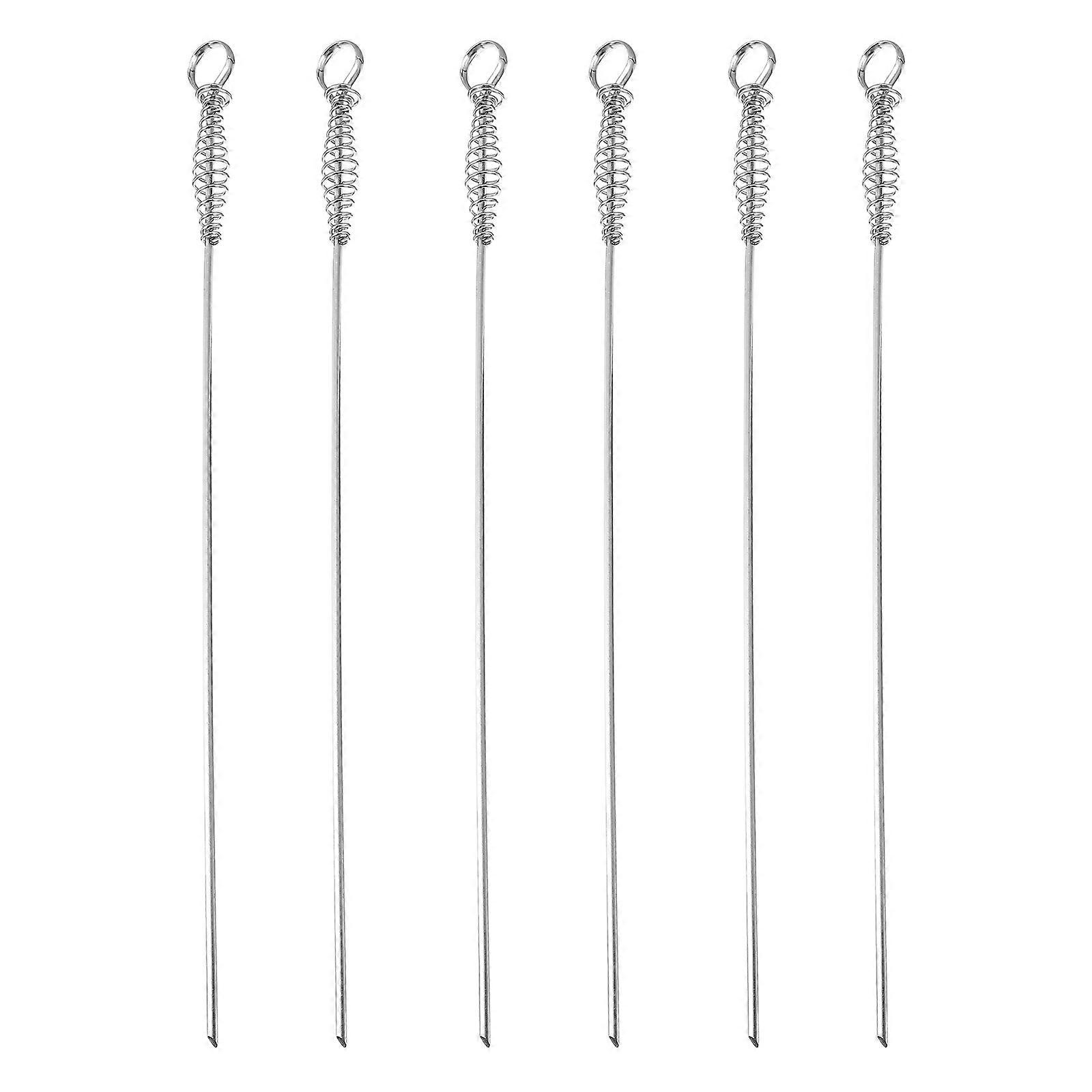 Stainless Steel Grilling Skewers for Barbecue Use 6Pcs Set