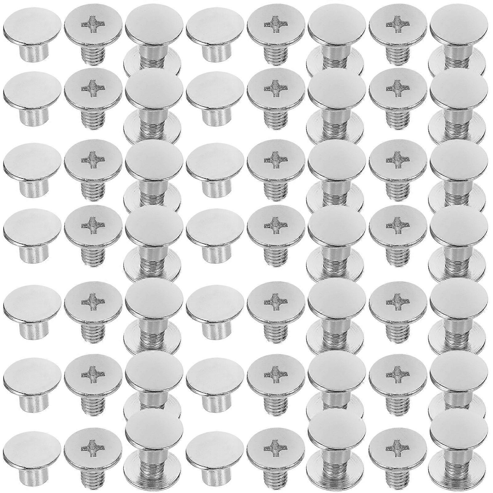 Screw Rivets Binding for DIY 100Pcs Metal Silver Book Screws Set