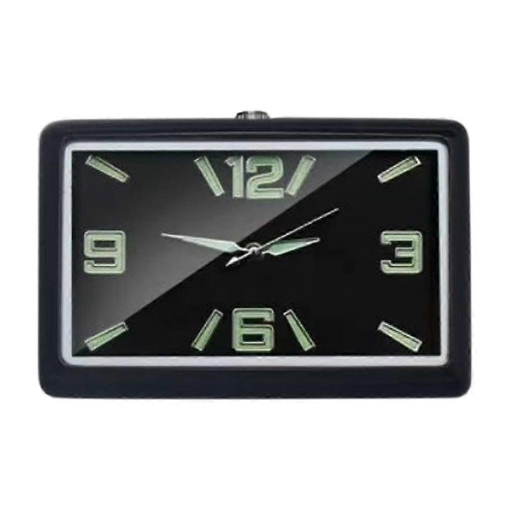 Stick on Dashboard Car Clock Air Vent Clock Home Decor Luminous Clock Analog Black Horizontal