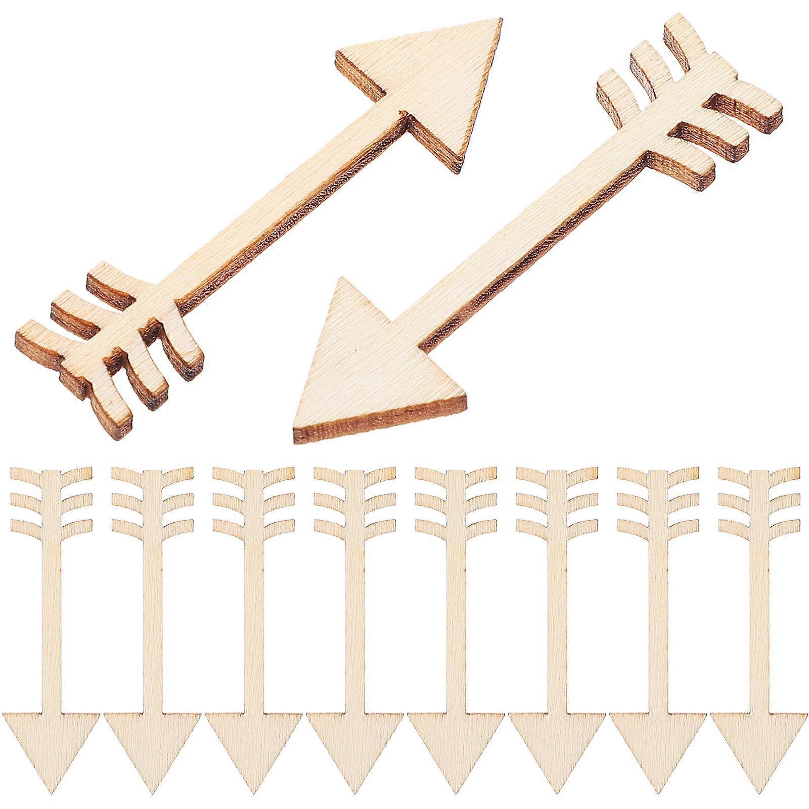 Wooden Arrow Slices for DIY Decorations 500Pcs Khaki Wood Arrow Embellishments