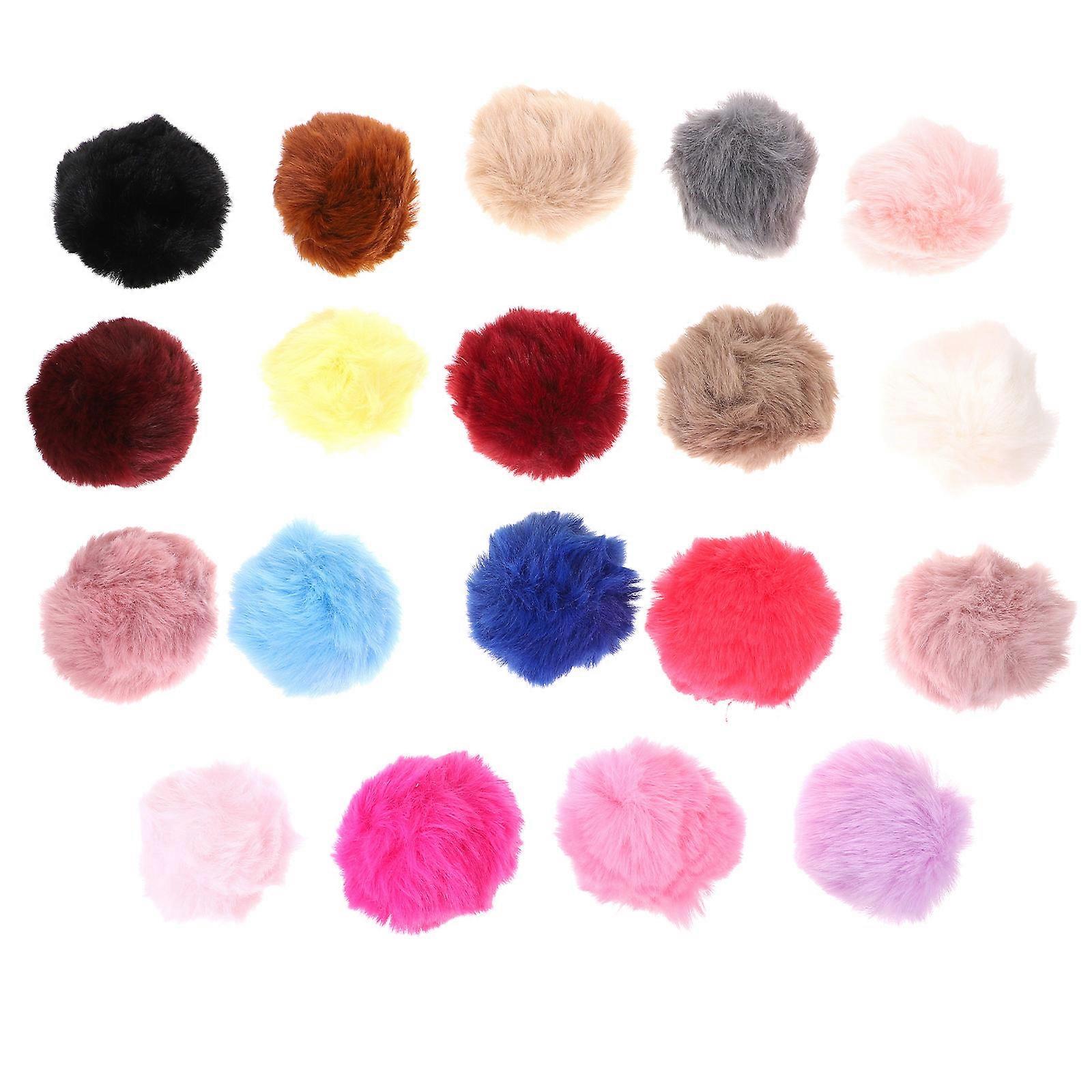 Soft Round Faux Rabbit Pom Poms 36pcs For Christmas Gifts, Key Chain And DIY Projects With Comfortable Texture