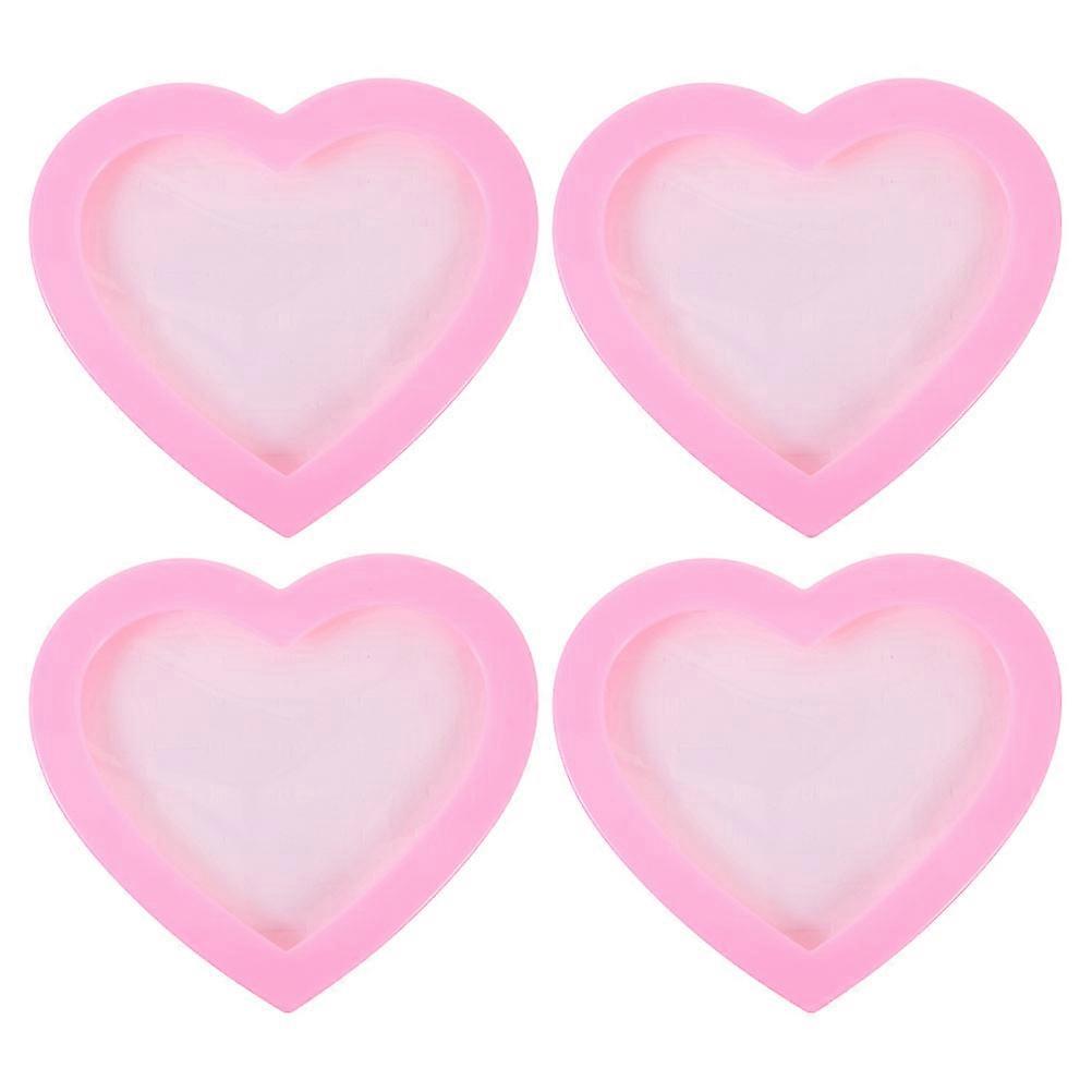 Jewelry Storage Case Heart Shaped Ring Organizer Pink 4Set
