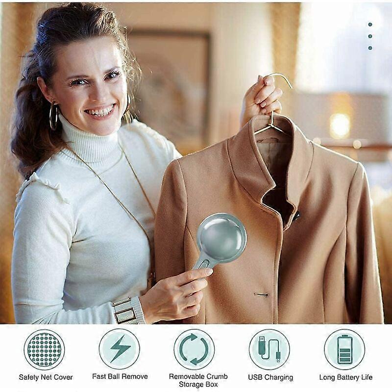 USB port, plush shaver for clothes, sweaters, furniture, wool, carpet, green