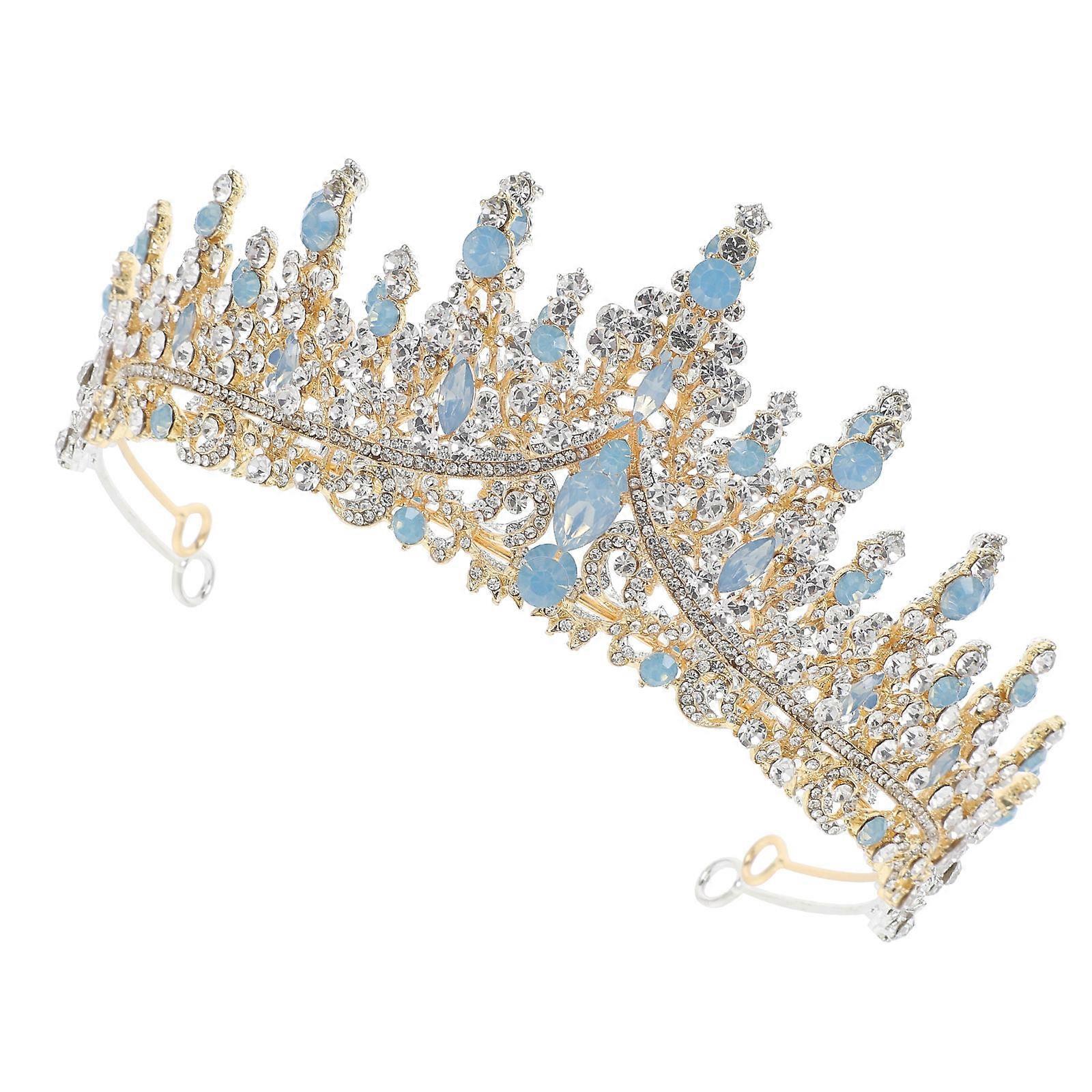 Crystal Headband Wedding Accessories for Brides and Bridesmaids in Baroque Style with Leaf Shape and Golden Alloy and Crystal Material in 1Set