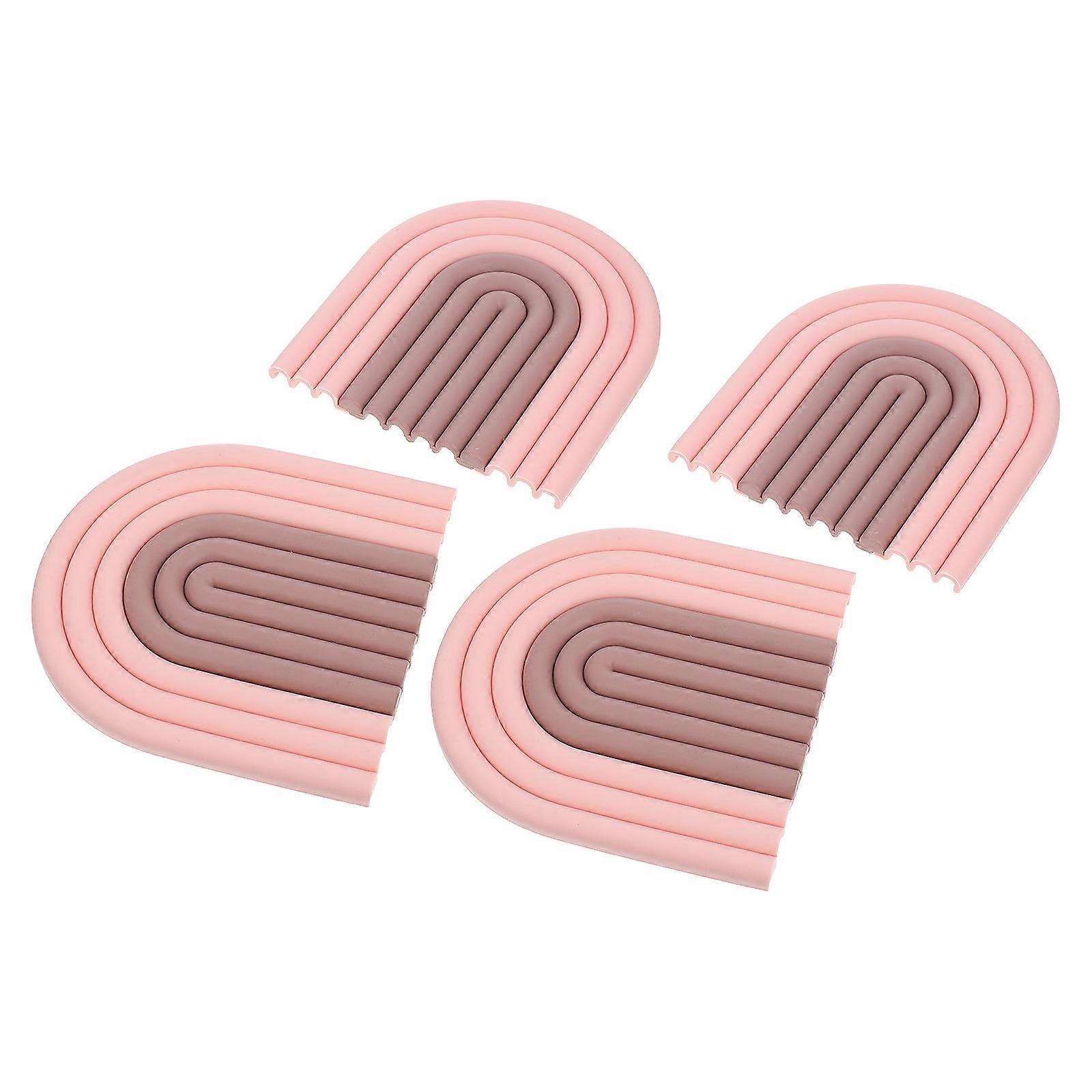 8 Pcs Heat Insulation Silicone Pads For Kitchen Rectangular Pot Coasters Ideal For Dining Tables And Holiday Parties 15X14X1CM