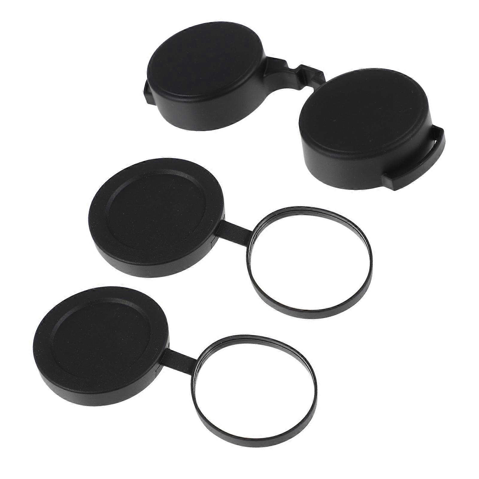 Monocular Lens Protective Cover 3Pcs Round Black Rubber For Travel Outdoor Use Dustproof With Professional Design