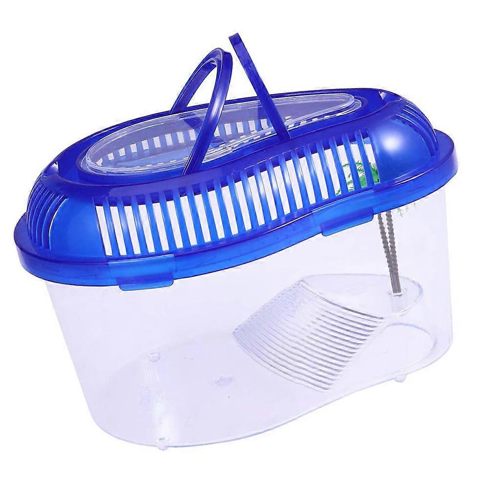 Turtle Tank Setup with Basking Shaped High Transparency Tank for Pet Owners 20.5x15.5x12.5cm Blue 1Pack