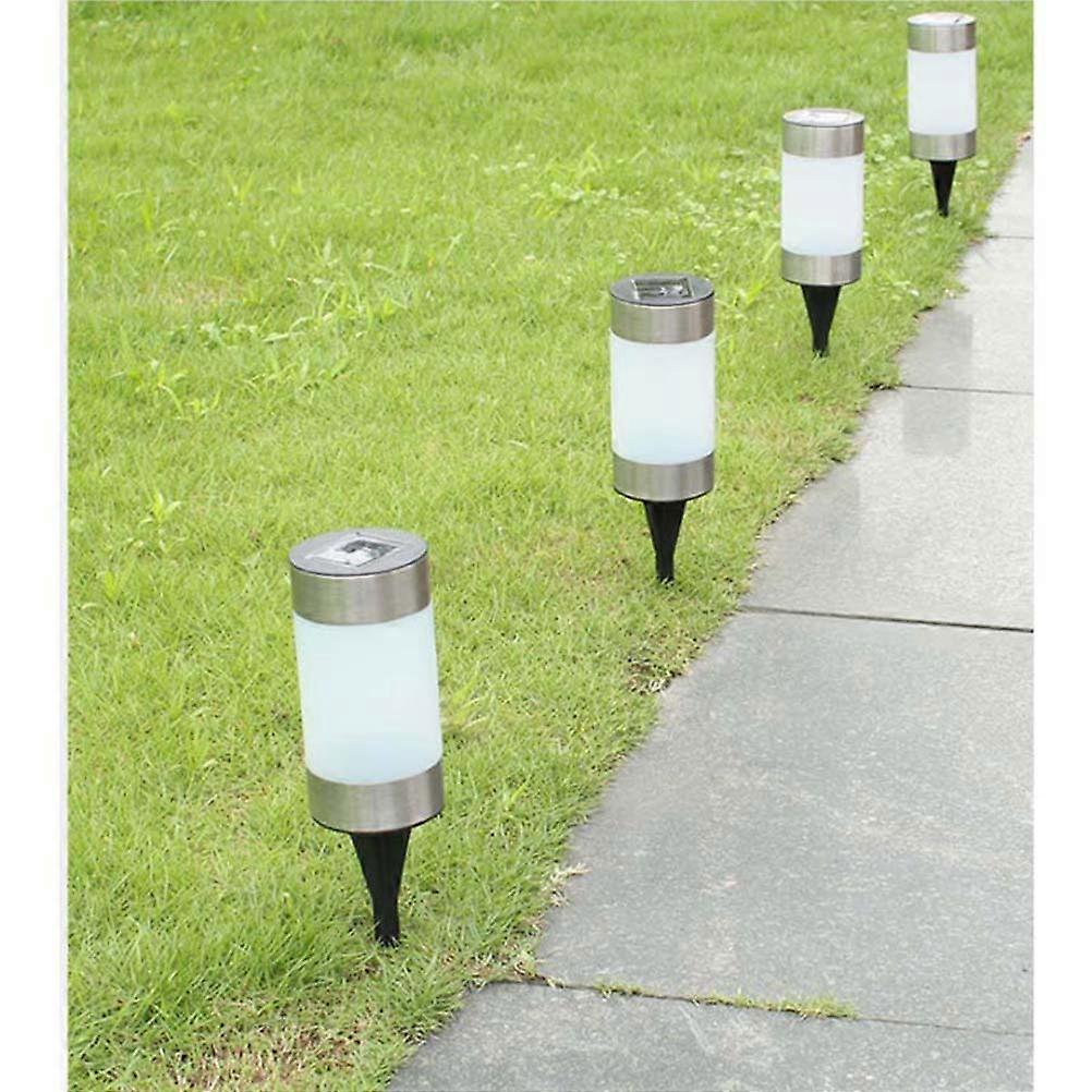 Cylindrical Solar Powered Lawn Decoration Light For Patio Walkway Illumination 26.3*7.5CM Simple Design 1Pc