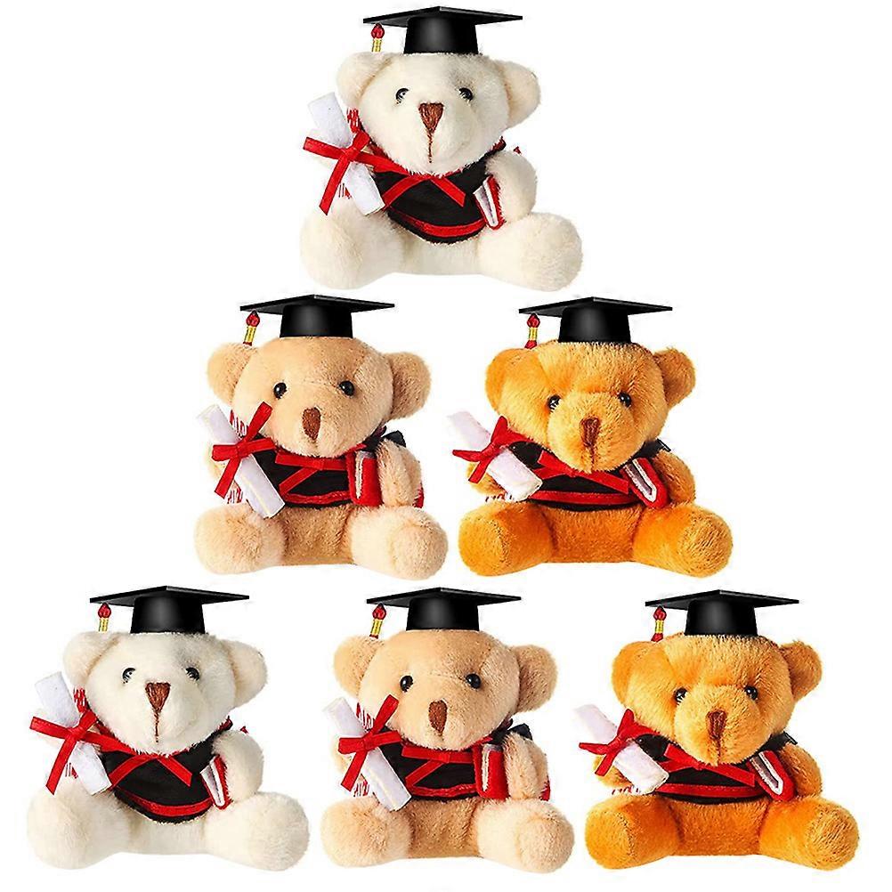 Graduation Bear Stuffed Bear Pendant for Decoration 24Pcs Assorted Colors