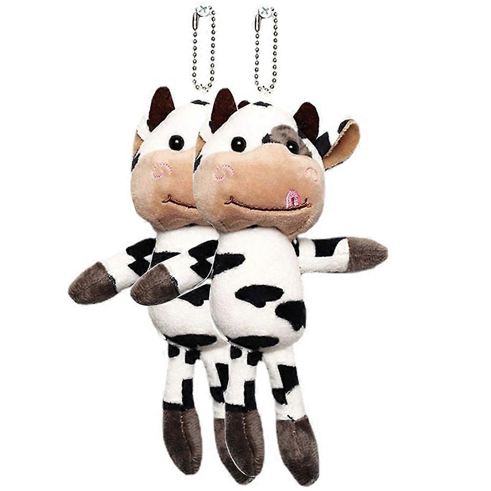 Plush Cow Key Chain for Bag Hanging Decoration 6Pcs Plush Animal Pendants