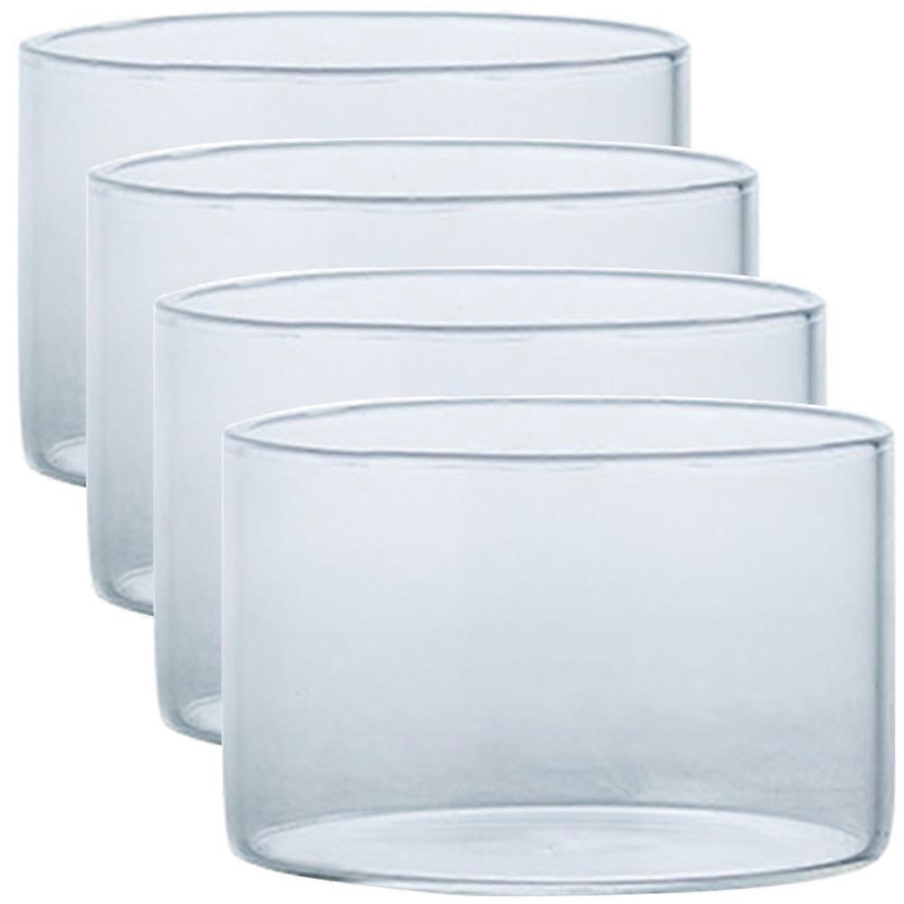 Pudding Baking Molds Glass for Drinking 8Pcs Stylish Transparent Dessert Cups
