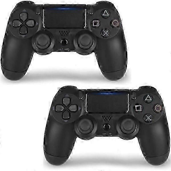 PS4 DualShock ワイヤレスコントローラー 2 個、ブラック。