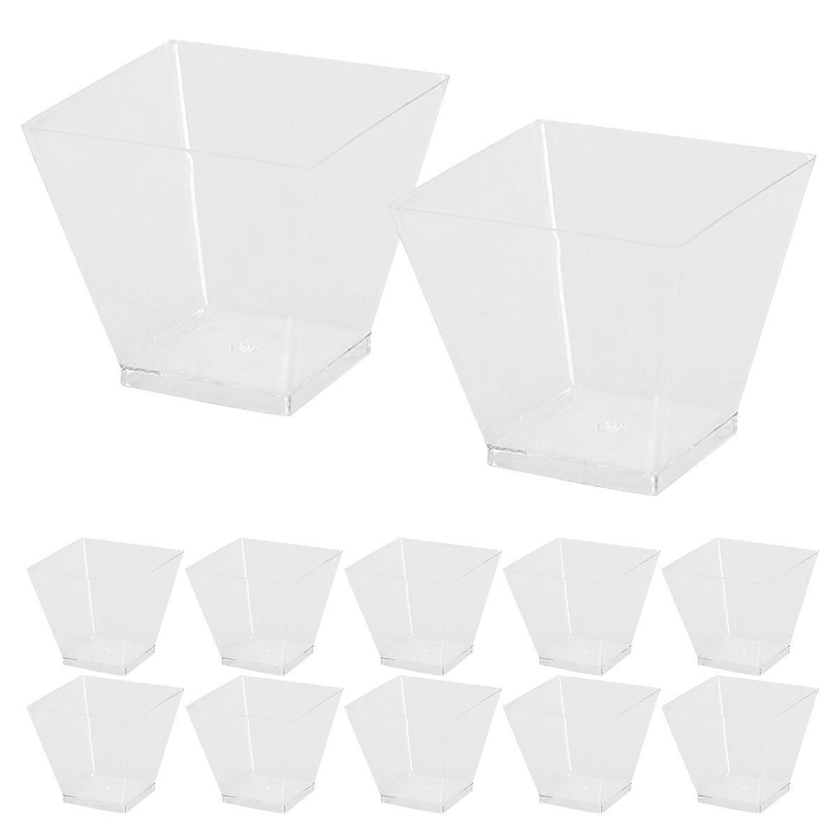 Portion Cups Recyclable Trapezoidal Food Storage for Chocolate Mousse 50Pcs