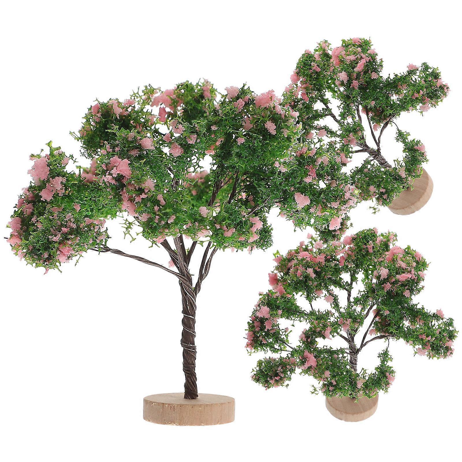 Plastic Train Scenery Trees Assorted Color for Landscape Decoration 12Pcs