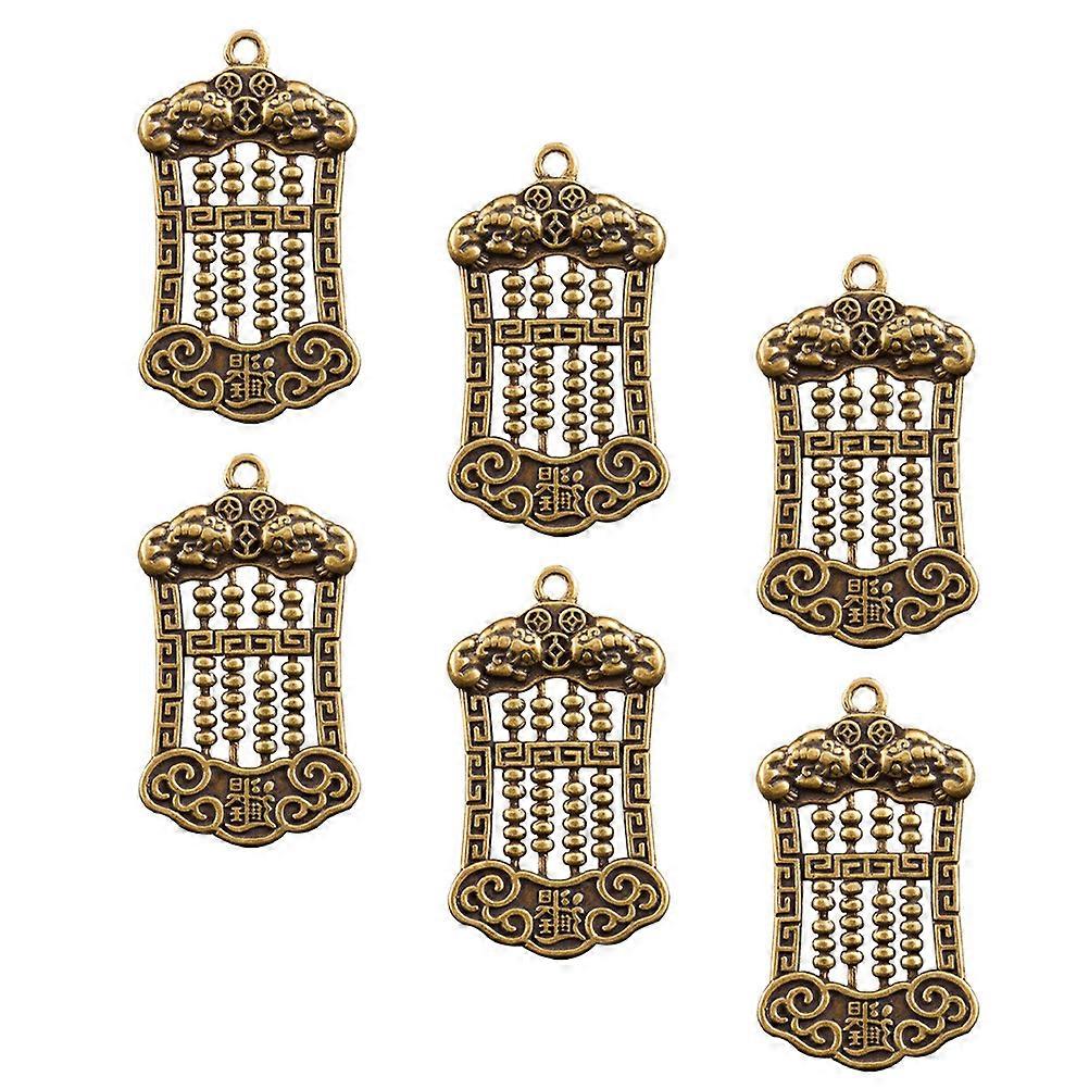 Brass Pendant Key Hanging Decoration 12 Pcs Retro Style Daily Use Crafts 1.73x0.94x0.24inch