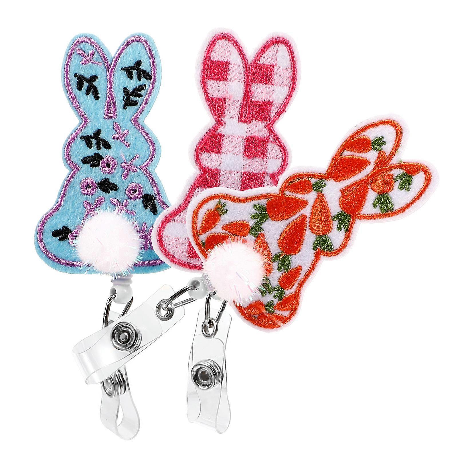 Professional Look Badge Holders Retractable Key Holder ABS Material Teachers 3Pcs