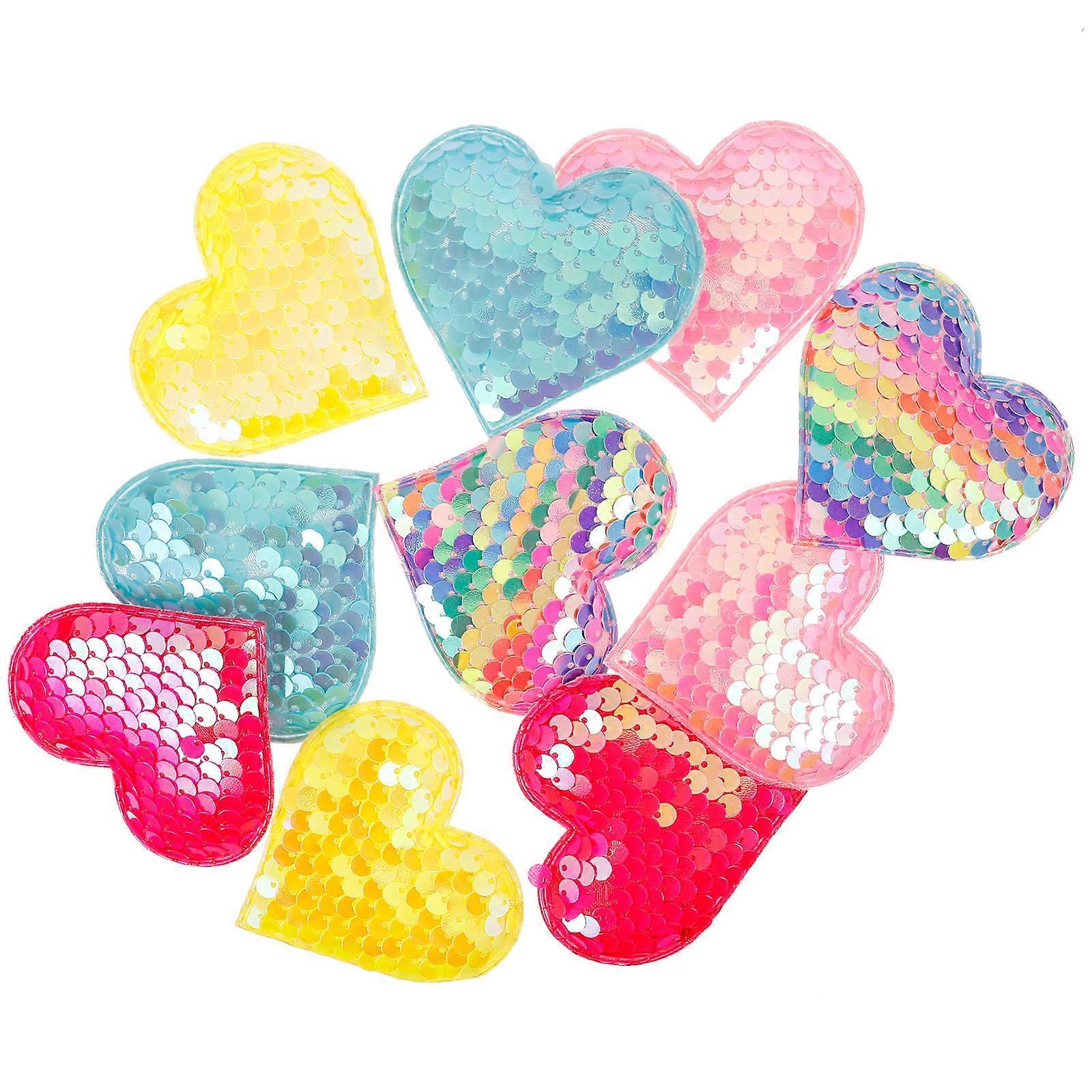 Heart Patch Embellishments 20 Pcs Fabric Heart Charms For Craft Enthusiasts Diy Crafts Decorative Assorted Color