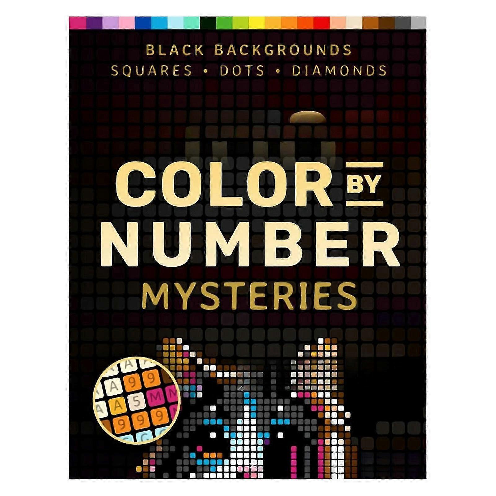 100 Color by Number Mysteries, Portable Drawing Paint Books, Portable Easy Coloring Activity books, for Home School