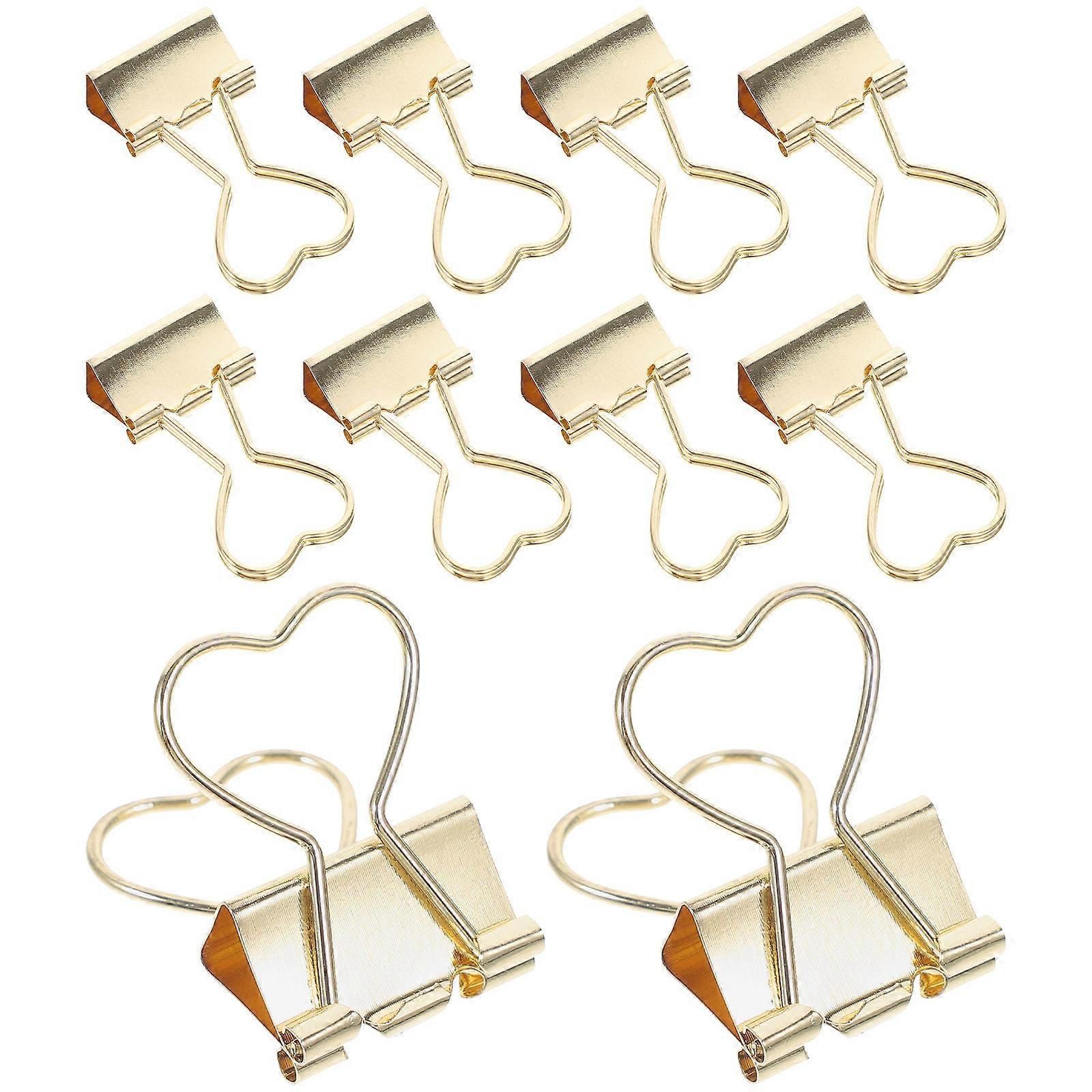 Small Binder Clips for Office Use 40Pcs Golden Metal Document Clips