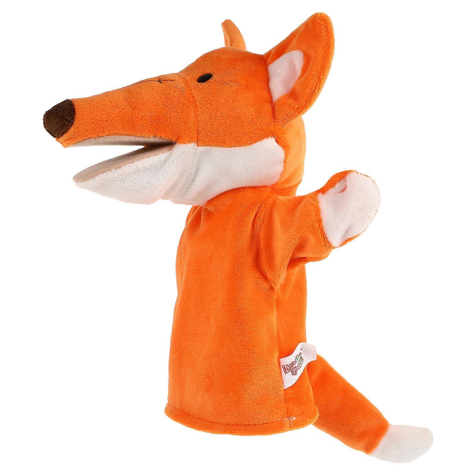Lovely Fox Finger Puppet Toy for Kids Use Plush Animal Finger Doll