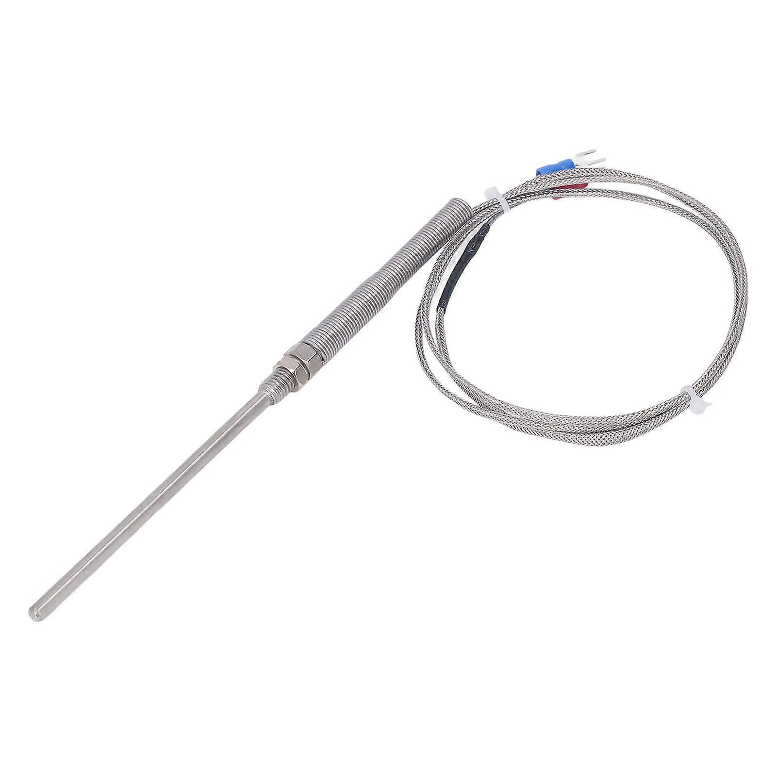 K Type Thermocouple Probe Temperature Sensor Detector Gauge 304 Stainless Steel M8 Thread 2meter