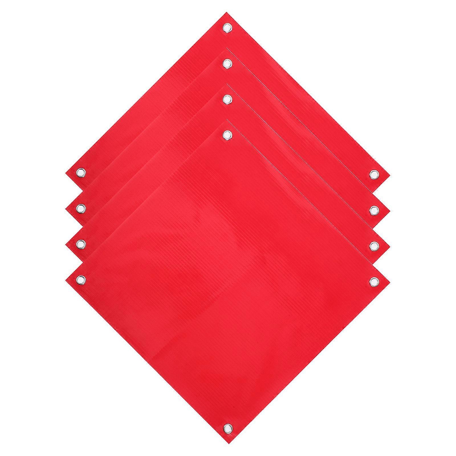 4Pcs Plastic Warning Flag For Traffic Safety Squares Ideal For Road Construction Emergency Use Universal Design