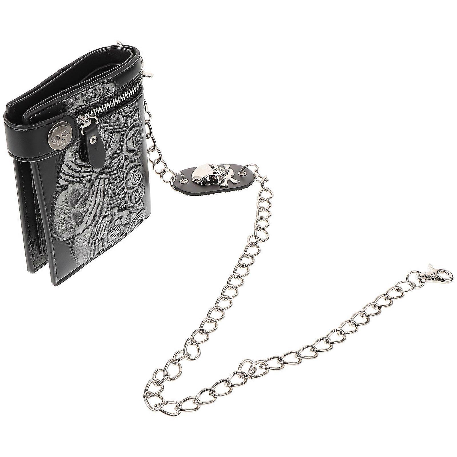 Wallet with Chain Punk Skeleton Wallet for Storage 2Pcs