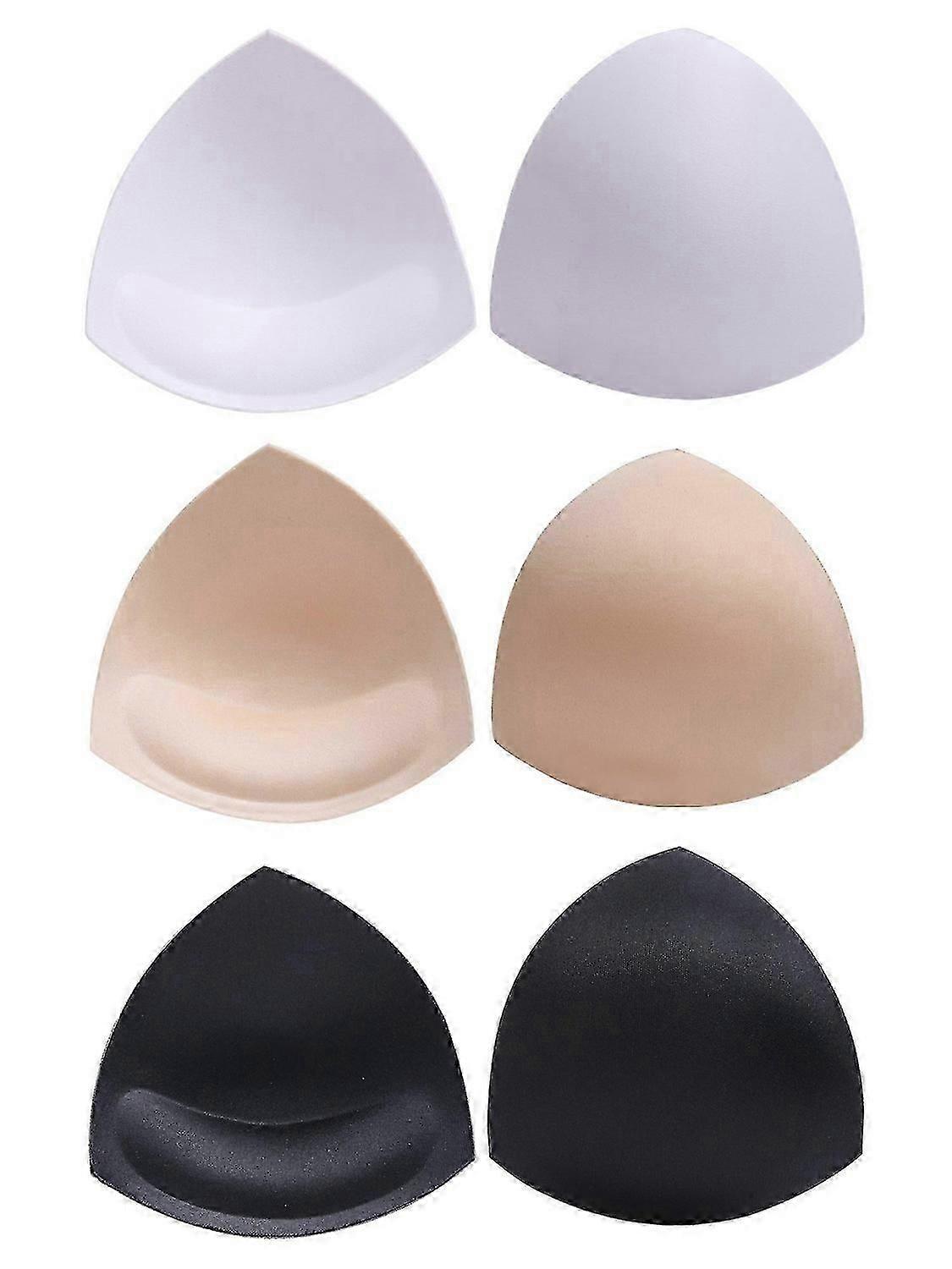 Exquisite 3 Pairs Bra Pads, Triangular Shape Bikini Pad, Bra Inserts, Push Up Pad, 3 Colors