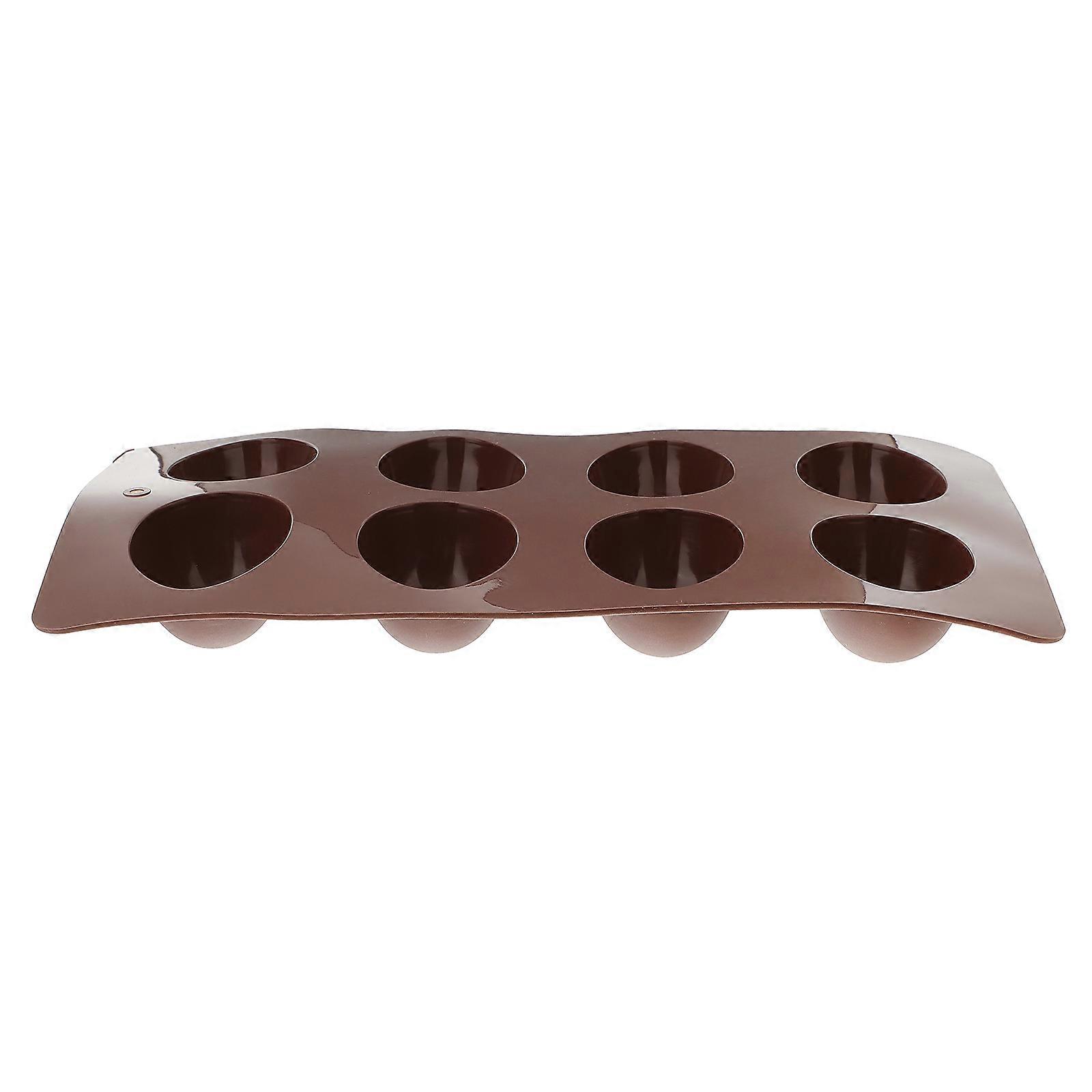 8 Cavity Easter Egg Silicone Baking Mould For Home Bakers And DIY Enthusiasts In Coffee Color With Easy To Clean Feature 3Pcs