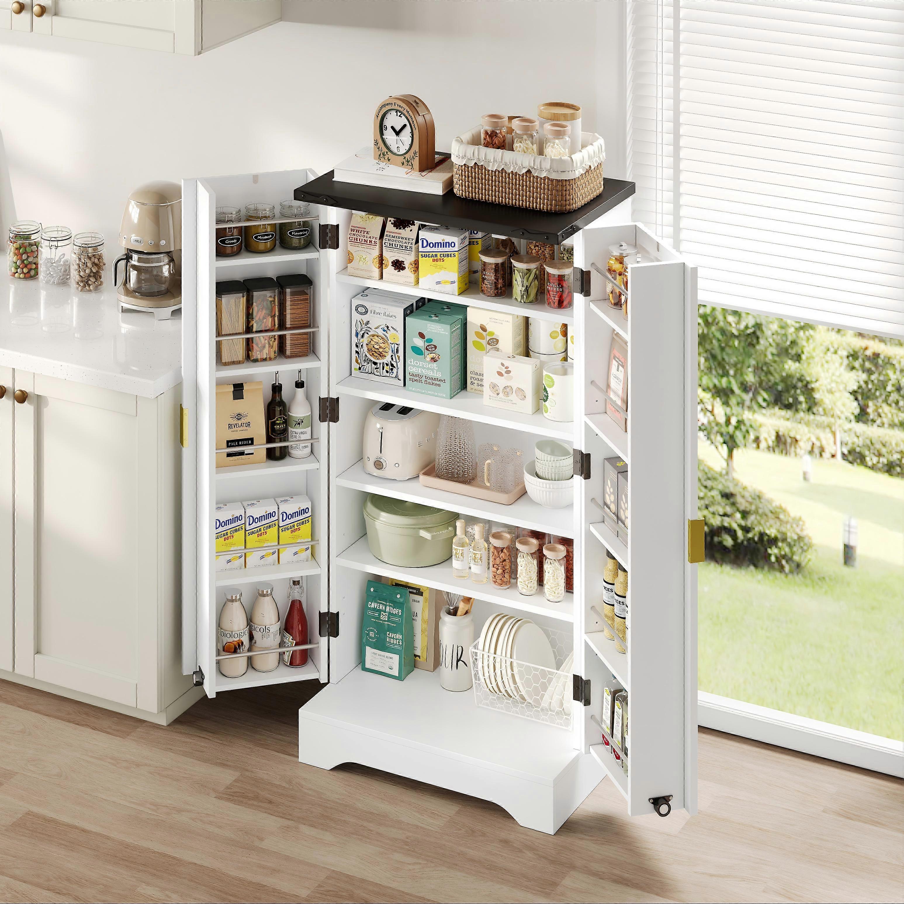 Moderni valkoinen keittiönkaappi 120 cm LED-sensorivalolla ja maustetelineellä