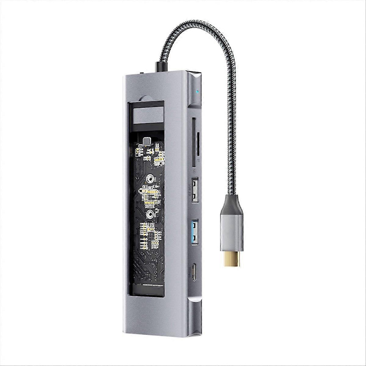 Eight in 1 USB HUB With Disk Storage Function M.2 USB C Dock Station