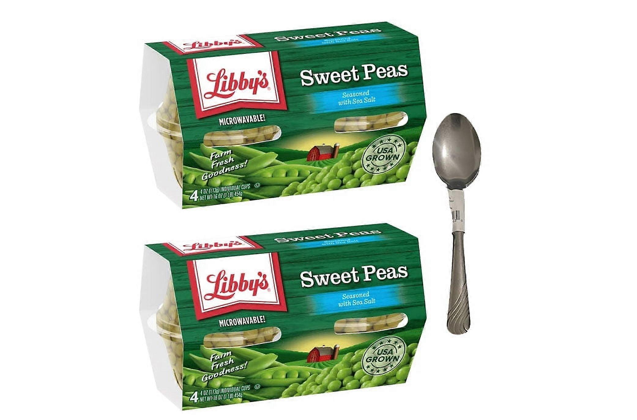 (8 Count) Libby's Sweet Peas, 4 oz Cups With Spoon