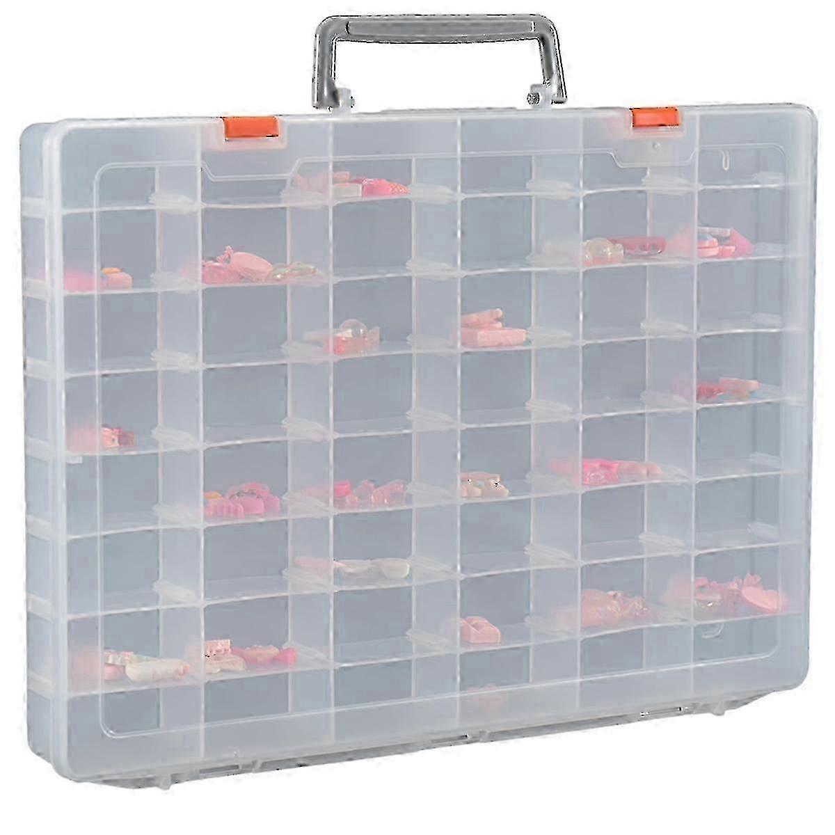 Plastic Organizer Box with 48 Grids & Adjustable Dividers - Craft & Tackle Box Storage Solution