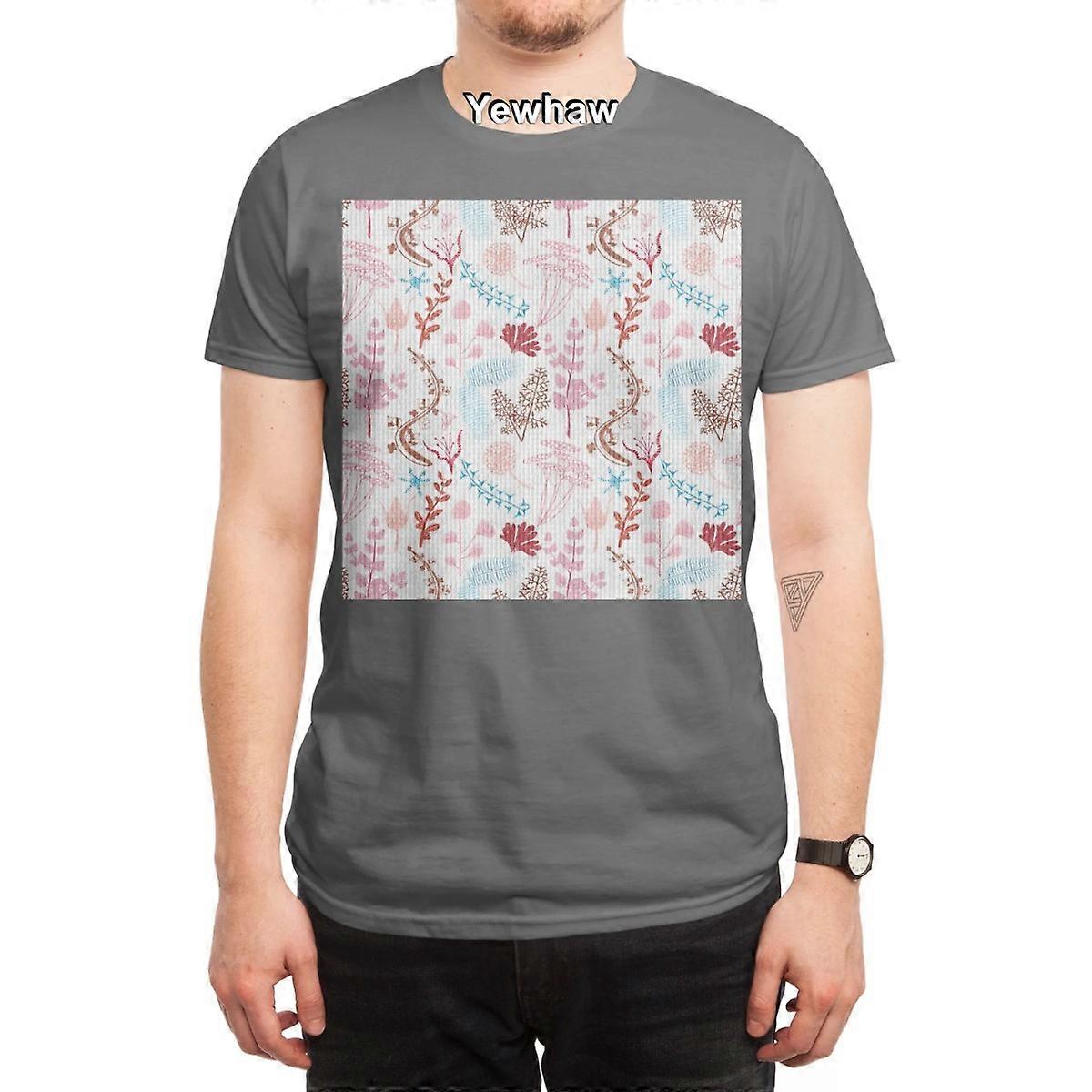 Strange Flowers Cross Stitch T-Shirt botanical vintage mid-century floral leaves branches